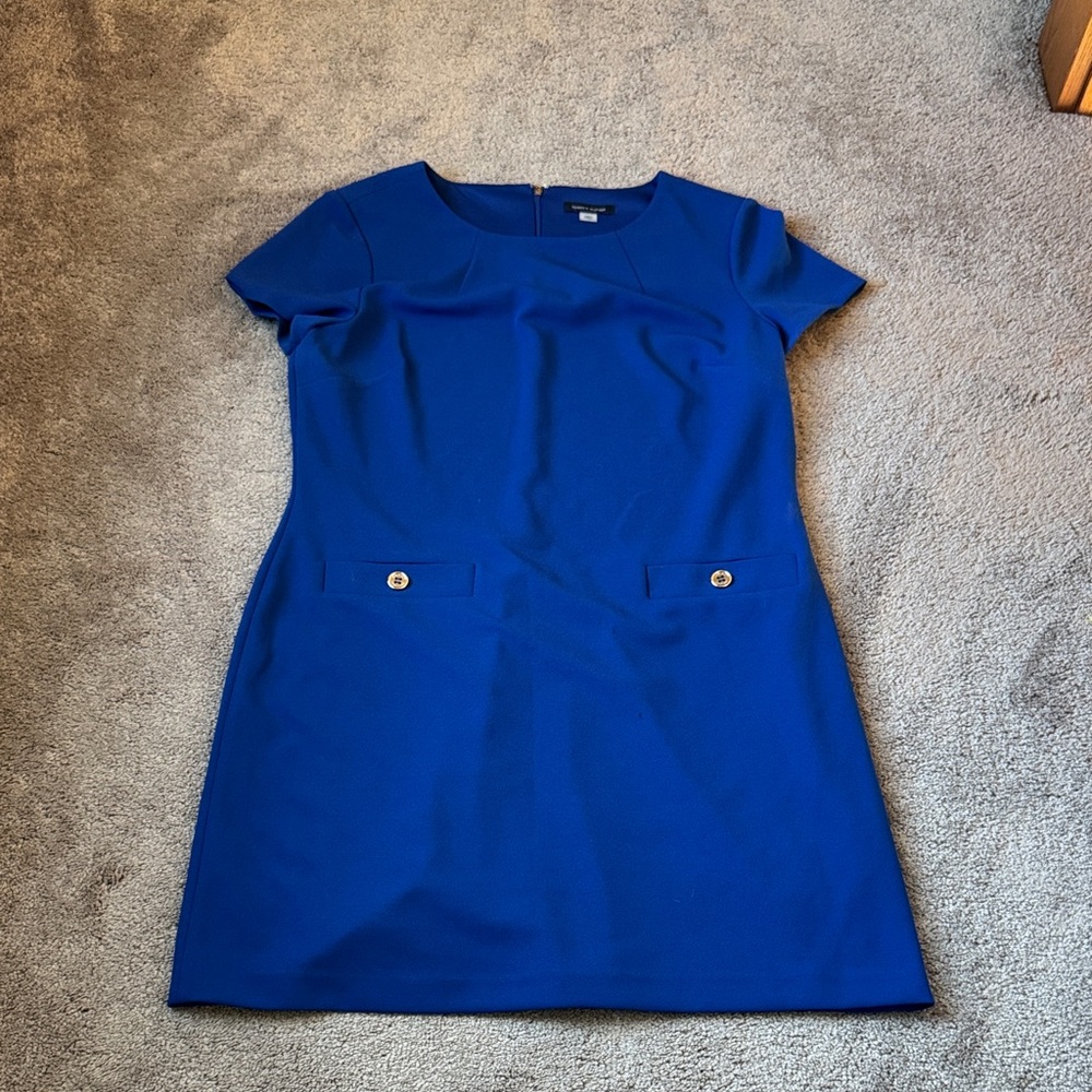 Tommy Hilfiger Royal Blue Sheath Career Office Stretch Dress SIZE 14